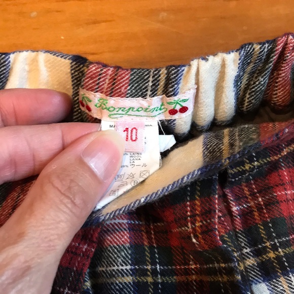 BONPOINT 10 Tartan Check Wool Skirt - Picture 3 of 6